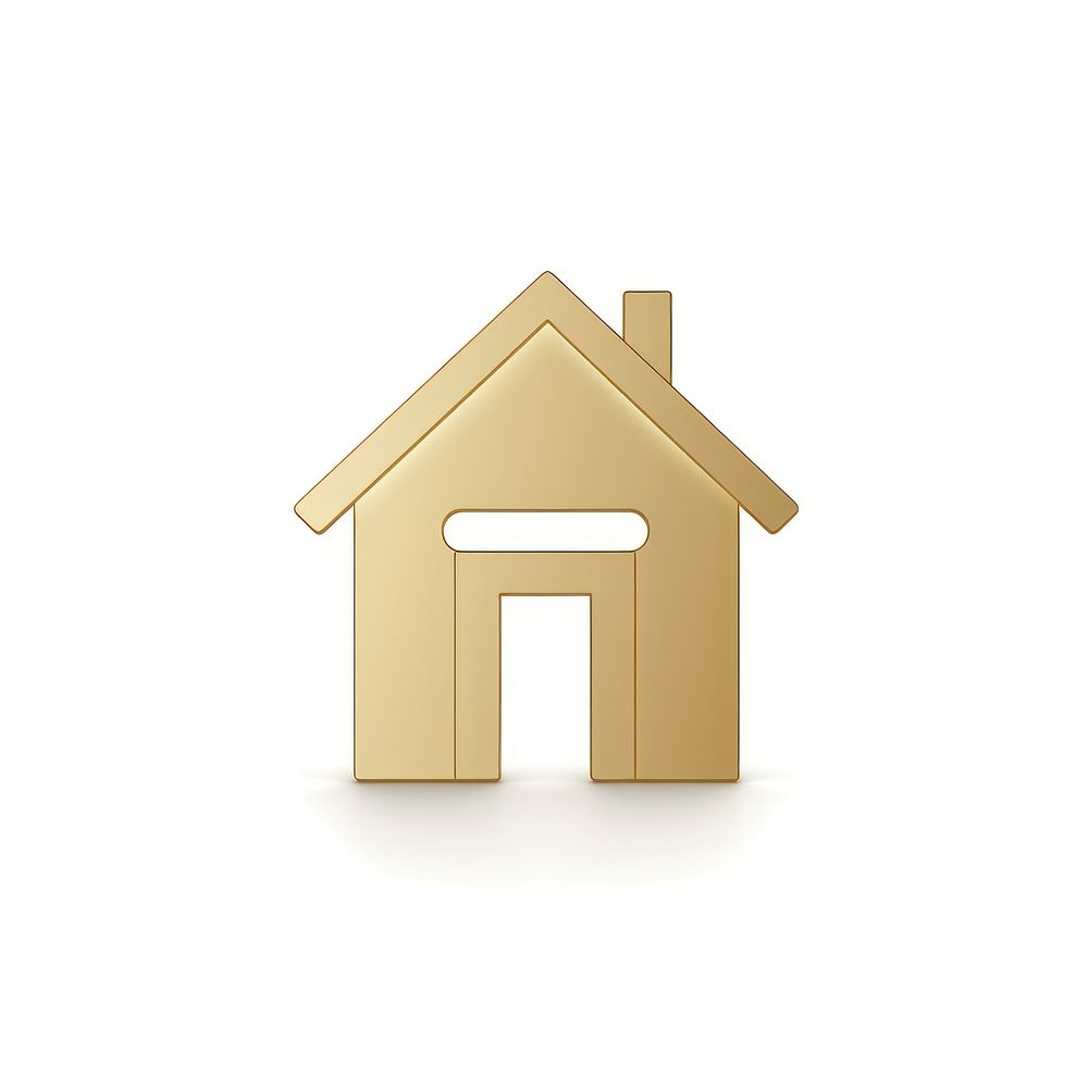 Home icon gold white background architecture. AI generated Image by rawpixel.
