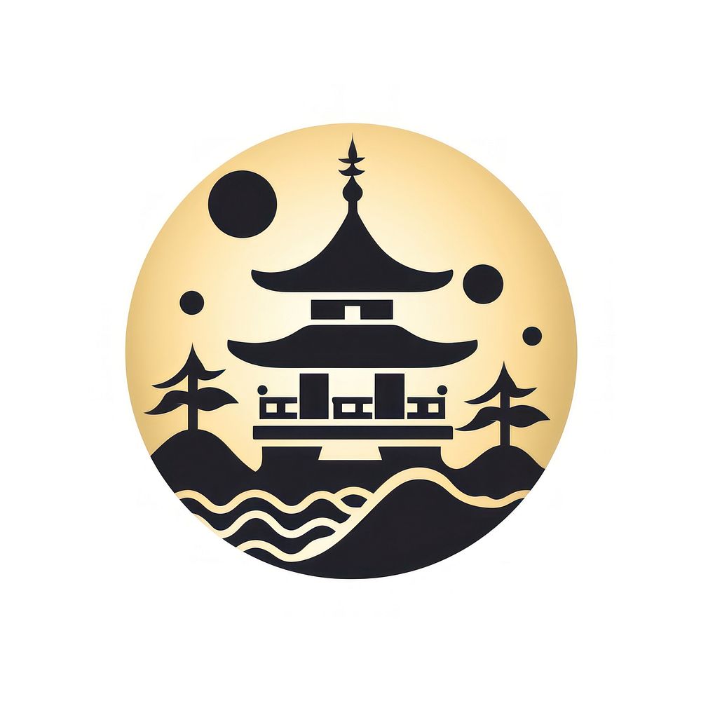 Japanese clond icon symbol logo architecture. AI generated Image by rawpixel.