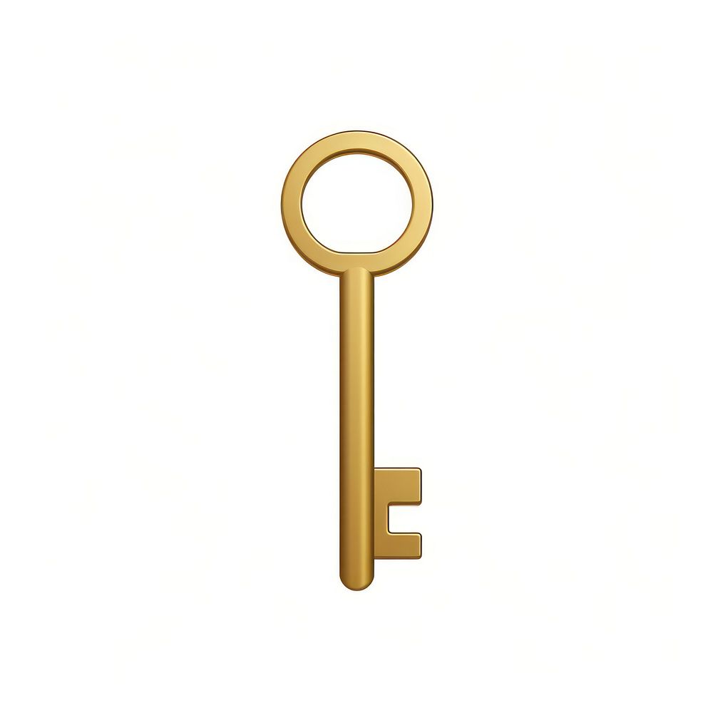 Key icon gold white background protection. AI generated Image by rawpixel.