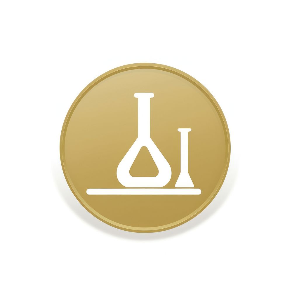 Lab icon gold white background biotechnology. AI generated Image by rawpixel.