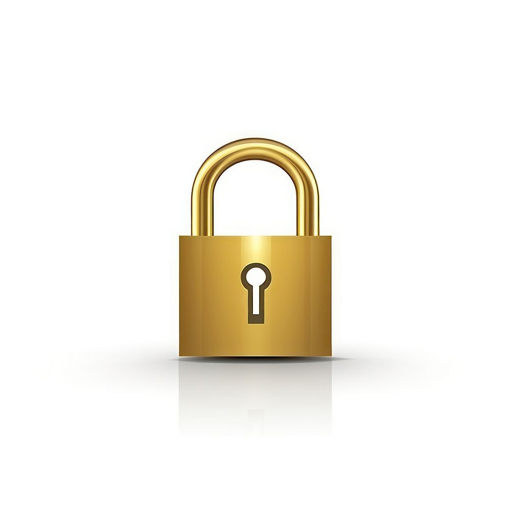 Lock icon gold white background protection. AI generated Image by rawpixel.