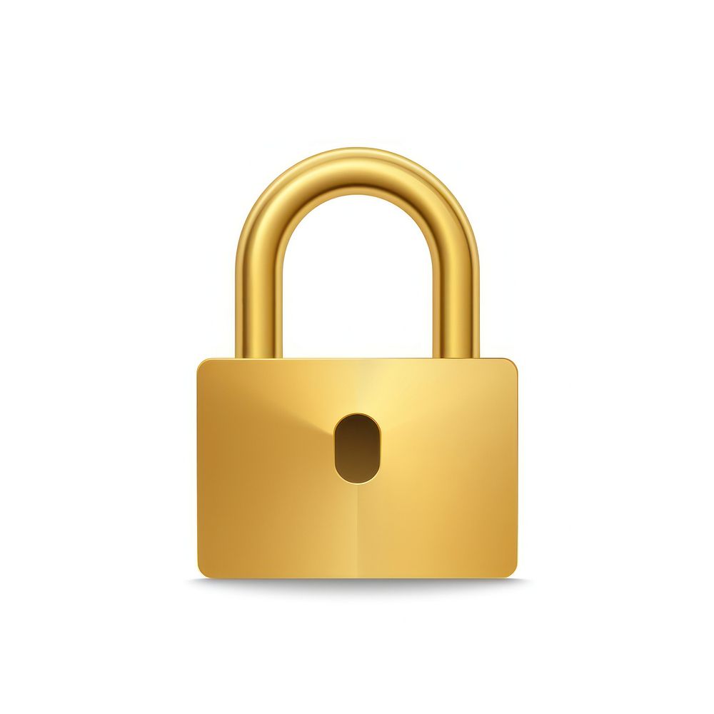 Lock icon gold white background protection. AI generated Image by rawpixel.