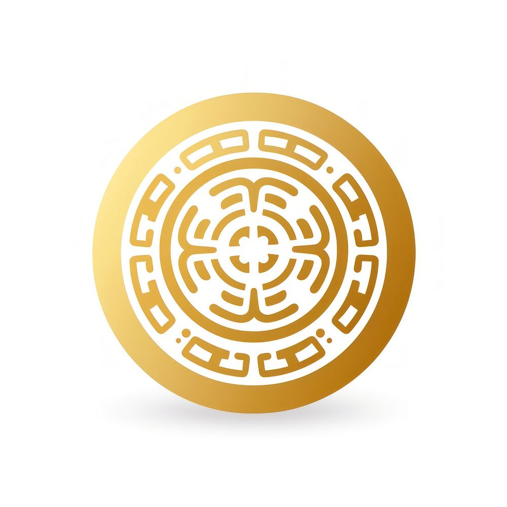 Minimal coin icon gold logo white background. AI generated Image by rawpixel.