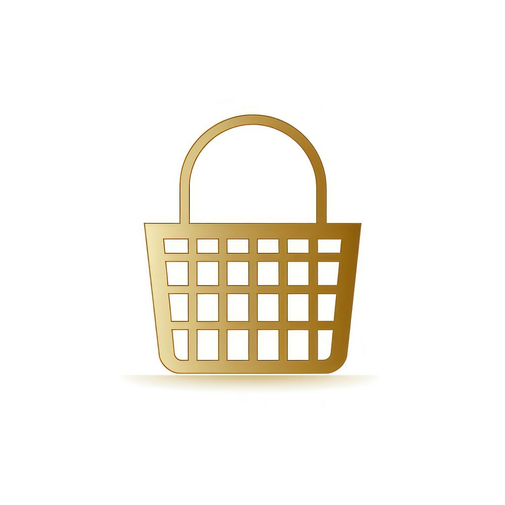 Shop busket icon basket gold white background. AI generated Image by rawpixel.