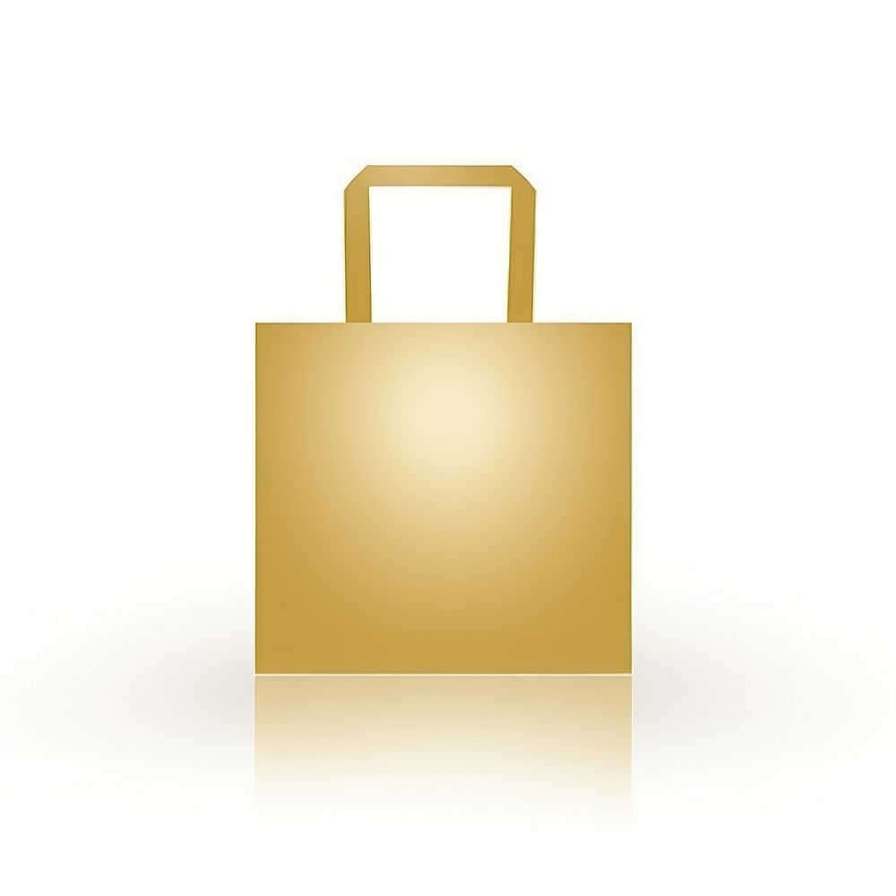 Shopping bag icon gold white background carrying. AI generated Image by rawpixel.