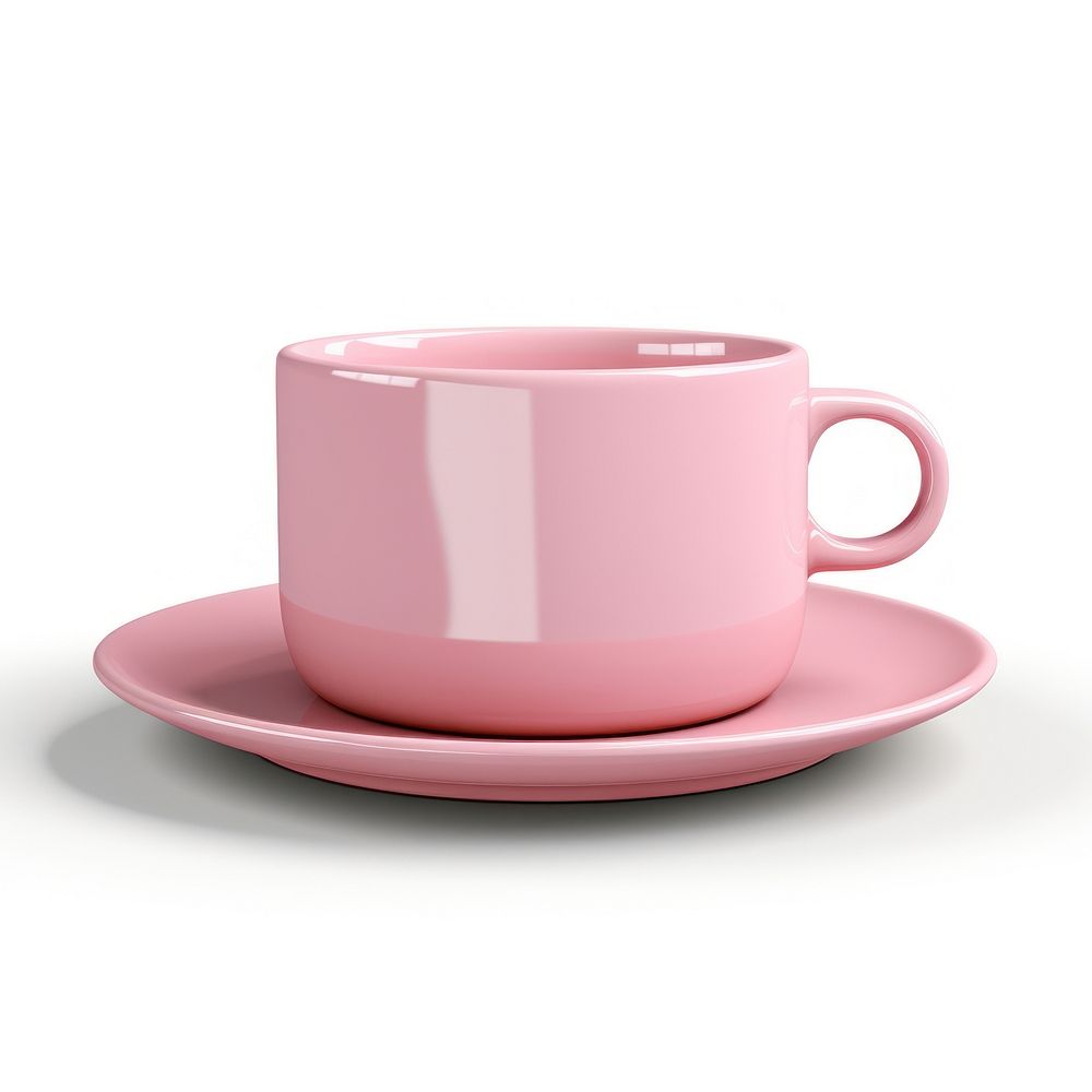 Single pink pot with saucer coffee drink cup. AI generated Image by rawpixel.