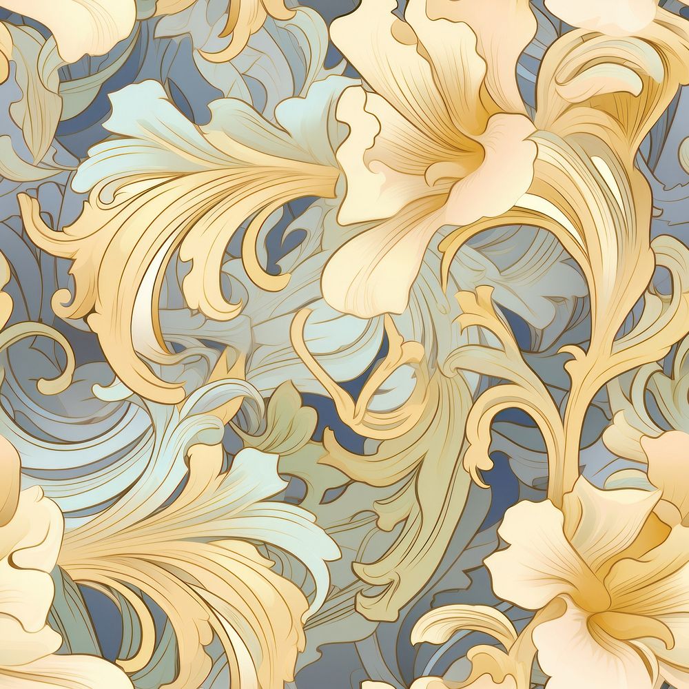 Floral pattern wallpaper art backgrounds. AI generated Image by rawpixel.