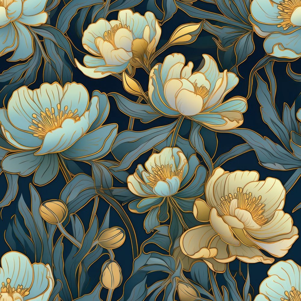 Flowers wallpaper pattern plant. AI generated Image by rawpixel.