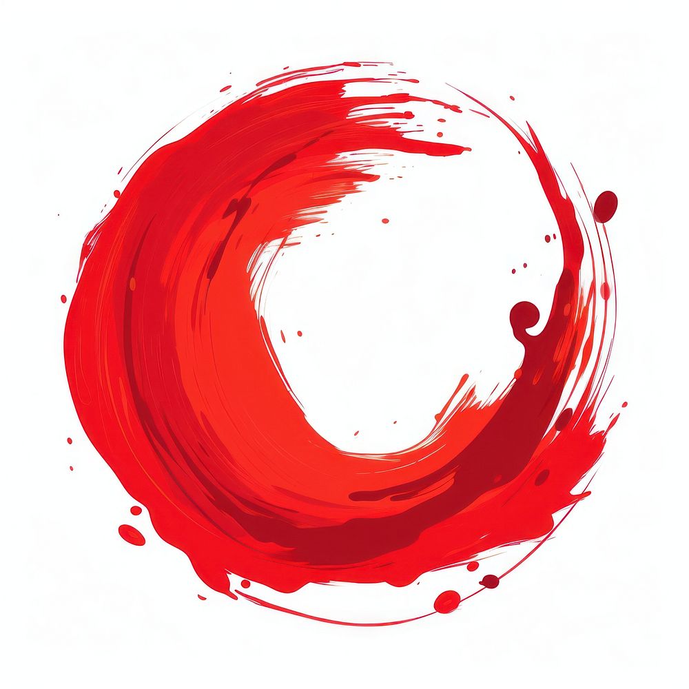 Red circle white background splattered abstract. AI generated Image by rawpixel.