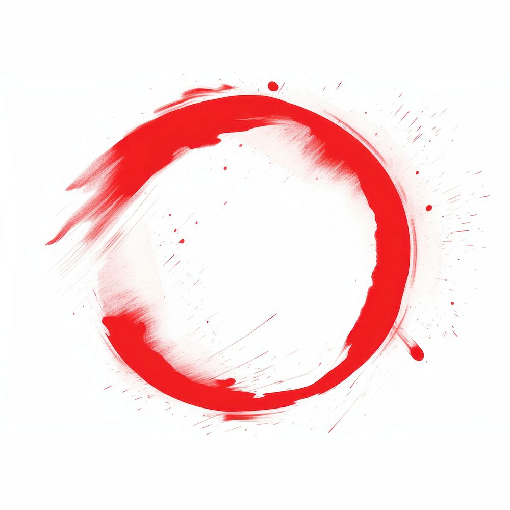 Red circle white background splattered abstract. AI generated Image by rawpixel.