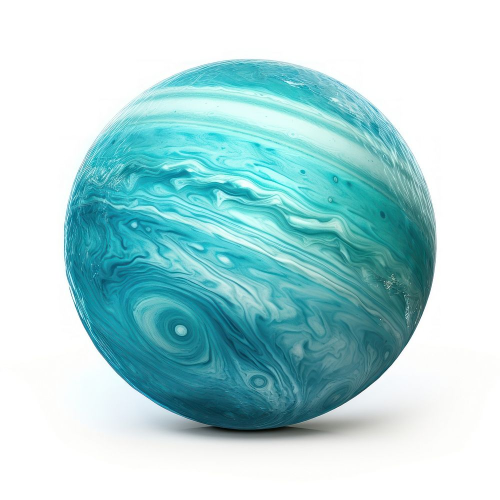 Uranus sphere white background turquoise. AI generated Image by rawpixel.