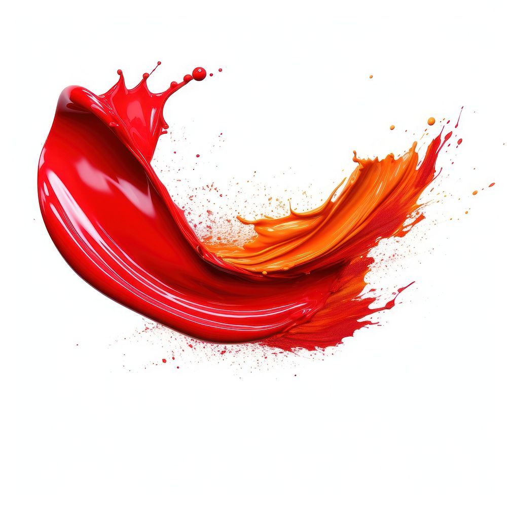 Paint brush falling paint red splash white background splattered creativity. AI generated Image by rawpixel.