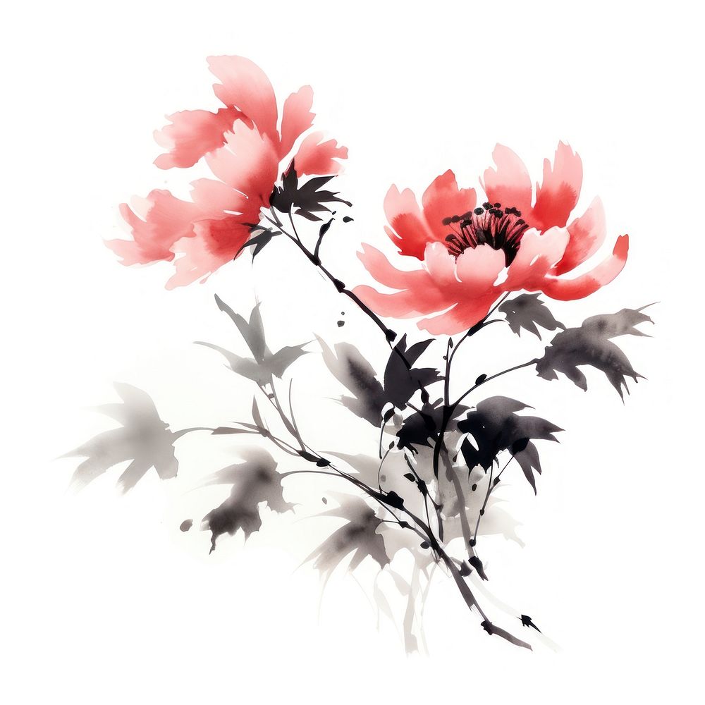 Peony blossom flower plant. AI generated Image by rawpixel.