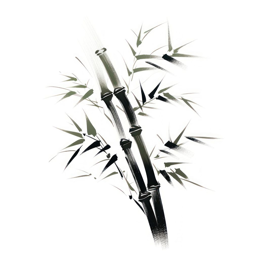 Bamboo plant white background weaponry. AI generated Image by rawpixel.