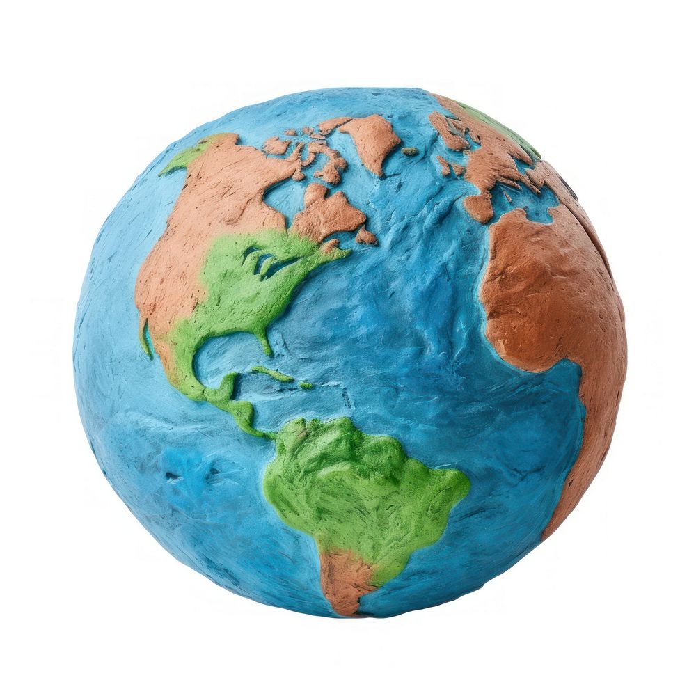 Earth globe planet space white background. AI generated Image by rawpixel.