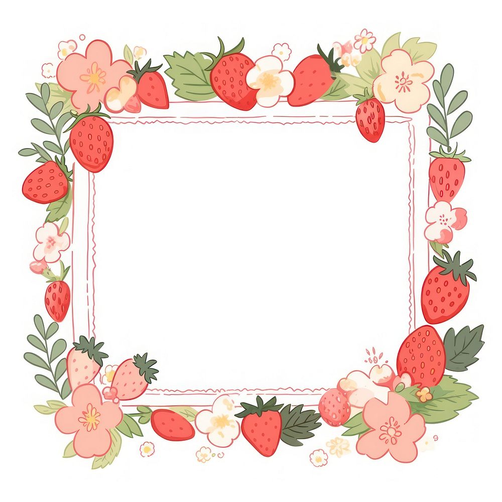 Strawberry pattern food art. AI generated Image by rawpixel.