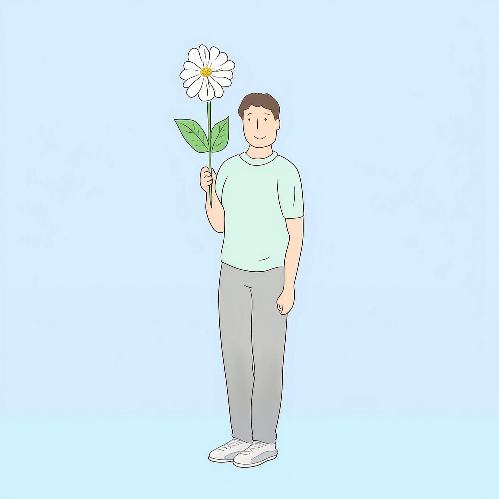 Cartoon flower plant illustrated. AI generated Image by rawpixel.