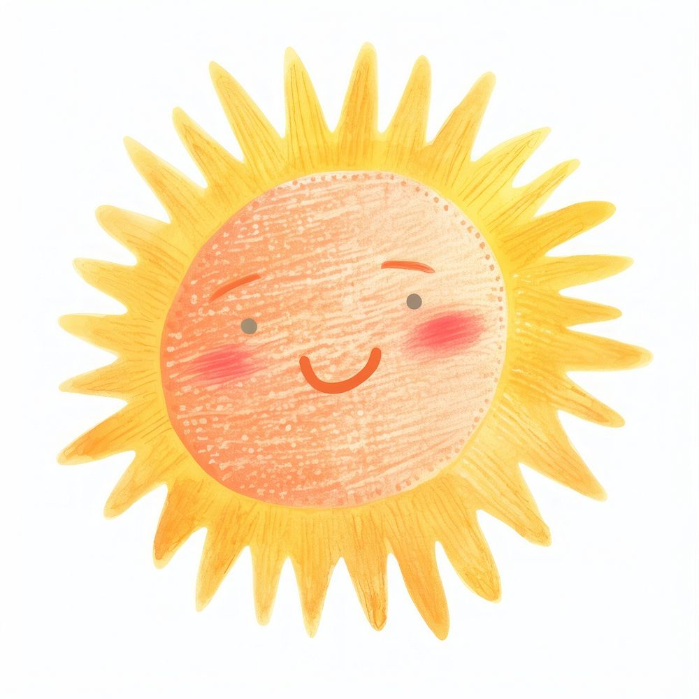 Happy sun white background anthropomorphic creativity. AI generated Image by rawpixel.