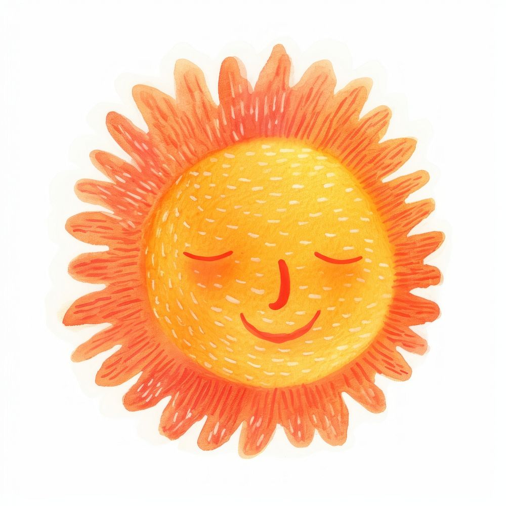 Sun white background anthropomorphic representation. AI generated Image by rawpixel.
