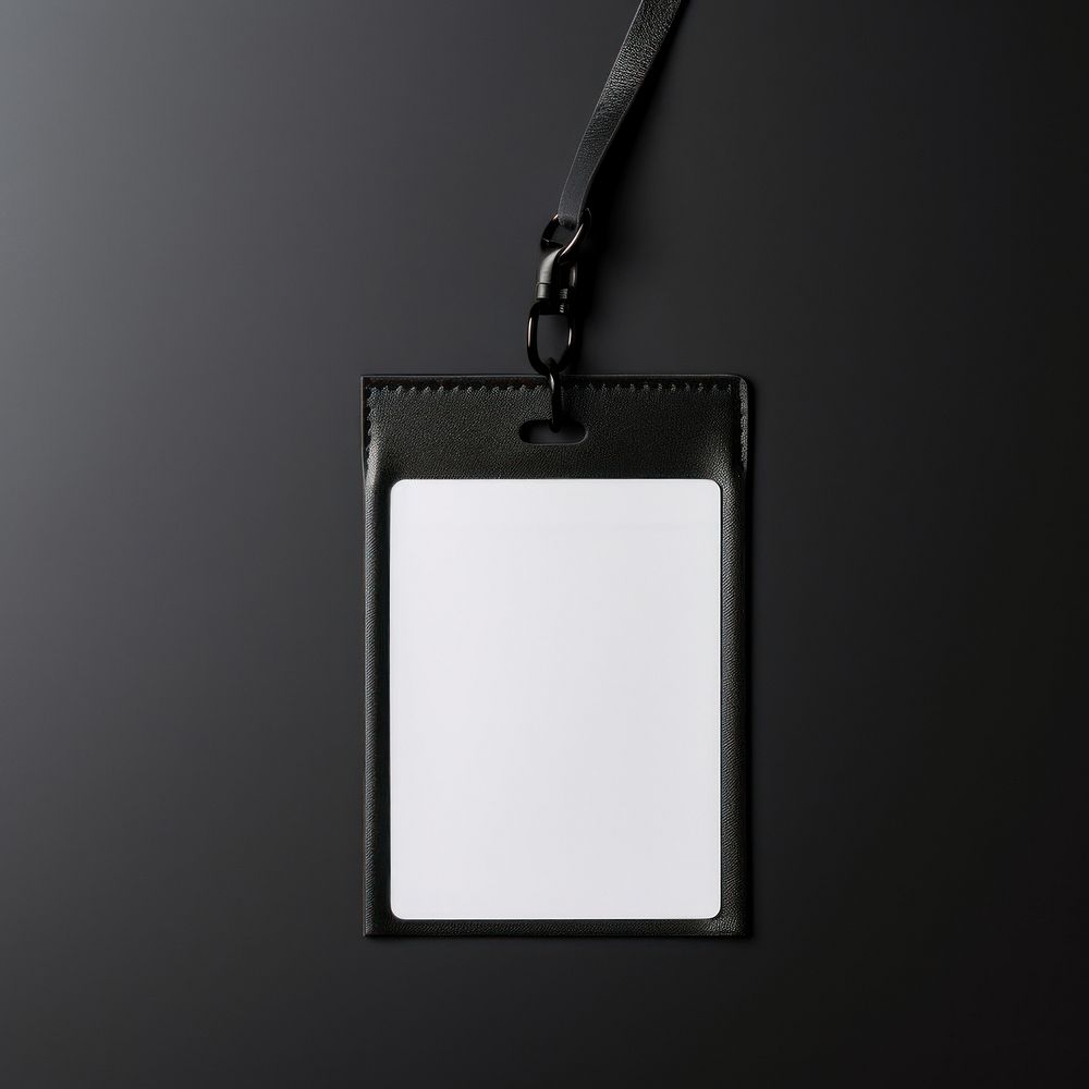 A blank white id card hanging jewelry black. AI generated Image by rawpixel.