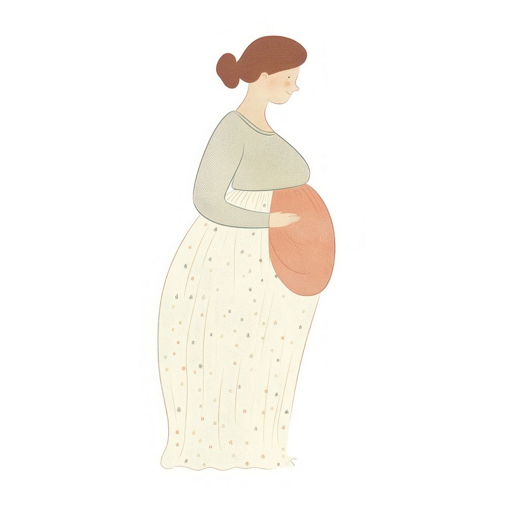 Happy mother pregnant drawing sketch adult. AI generated Image by rawpixel.