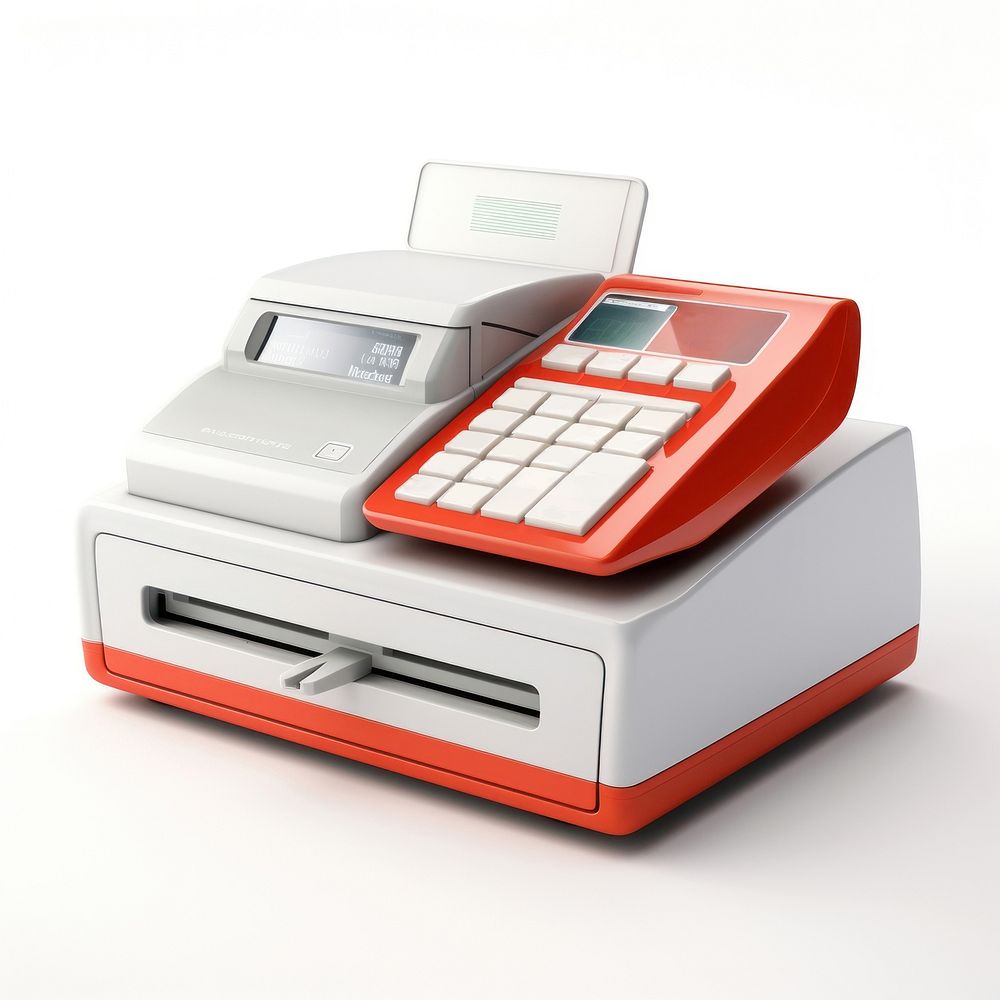 Cashier Register cash white background electronics. AI generated Image by rawpixel.