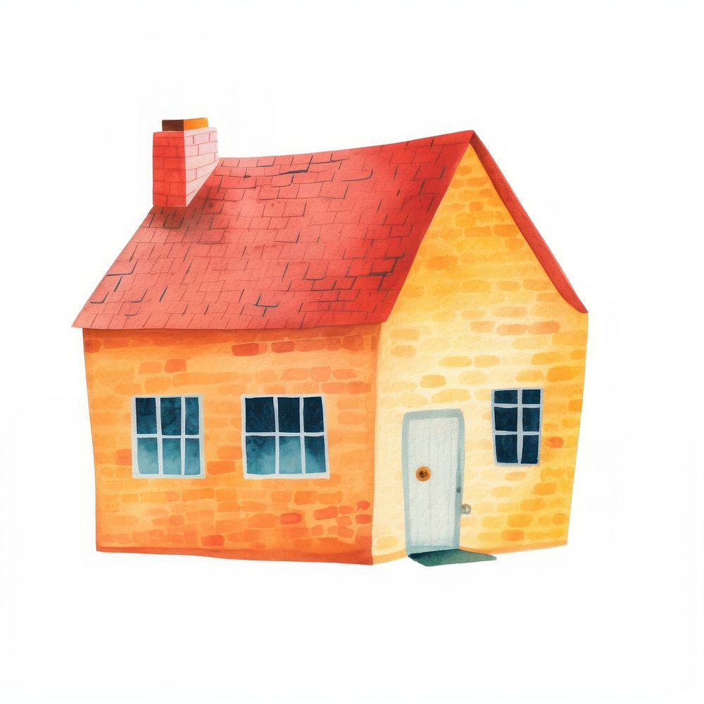 A small house architecture building white background. AI generated Image by rawpixel.