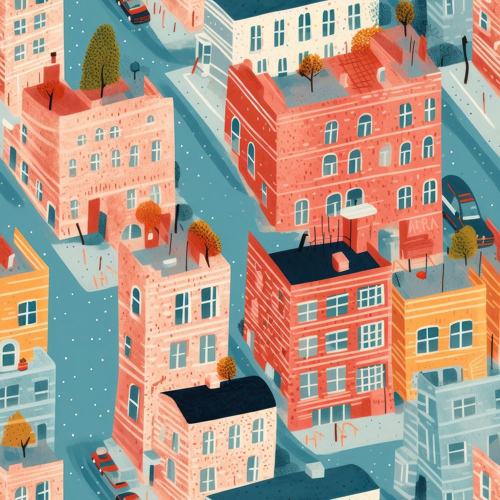 Brooklyn building pattern architecture outdoors street. AI generated Image by rawpixel.