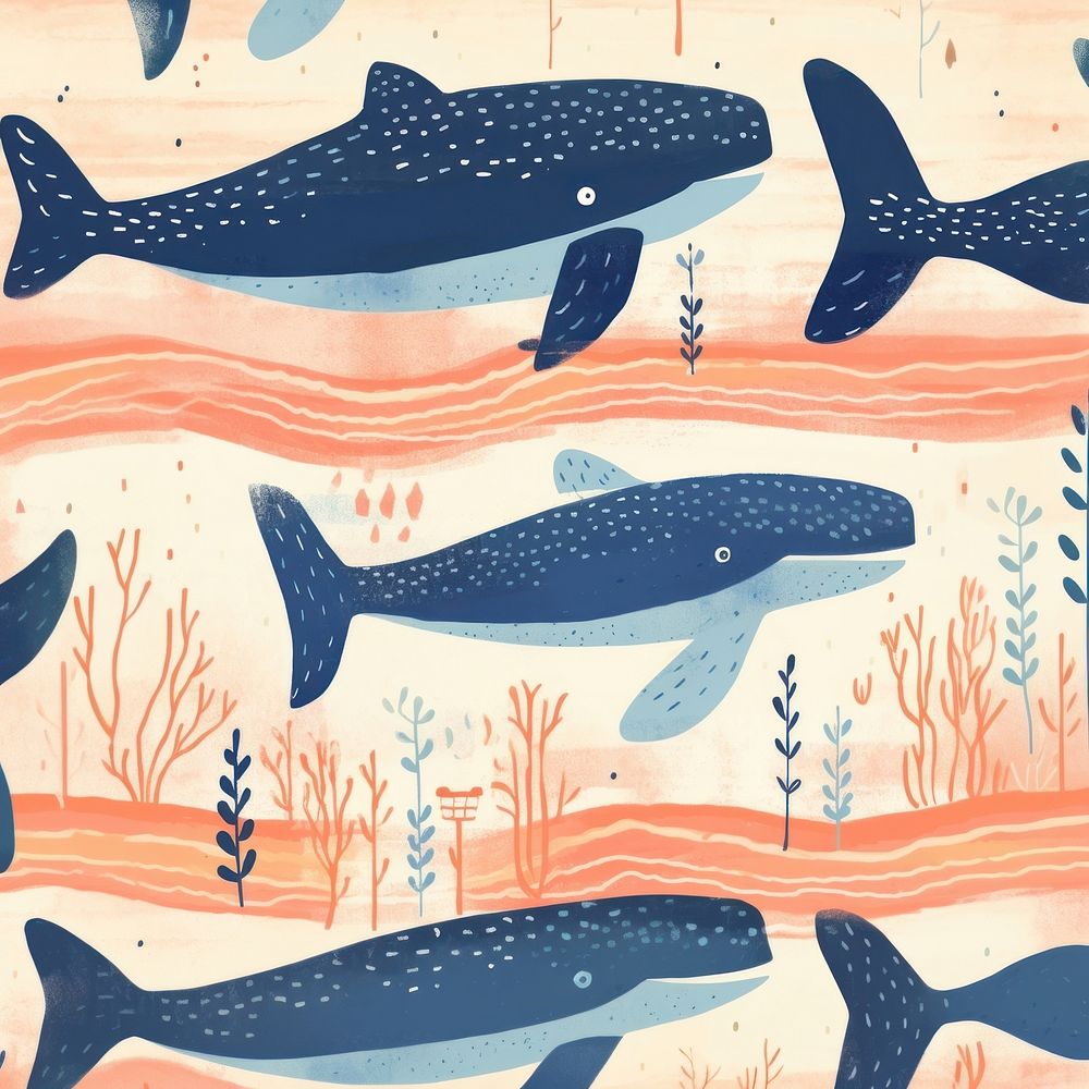 Whale pattern animal mammal fish