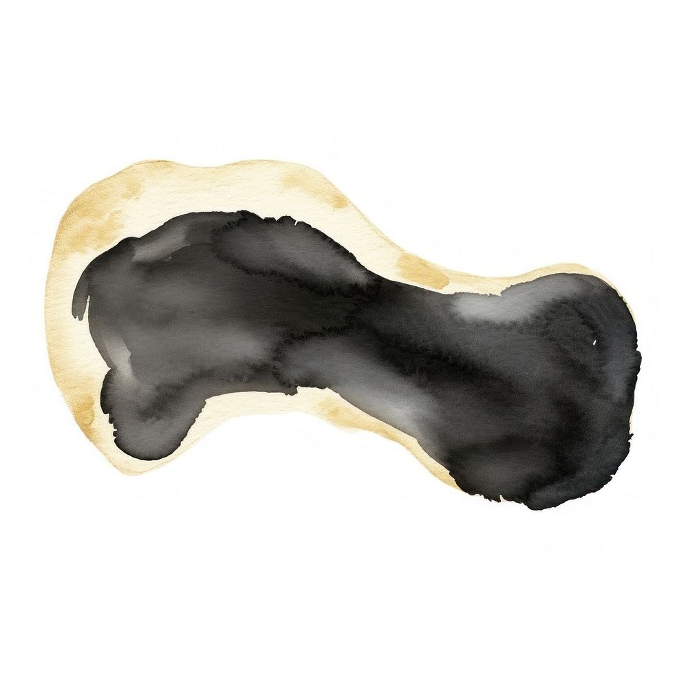 Black abstract shape white background moustache footprint. AI generated Image by rawpixel.