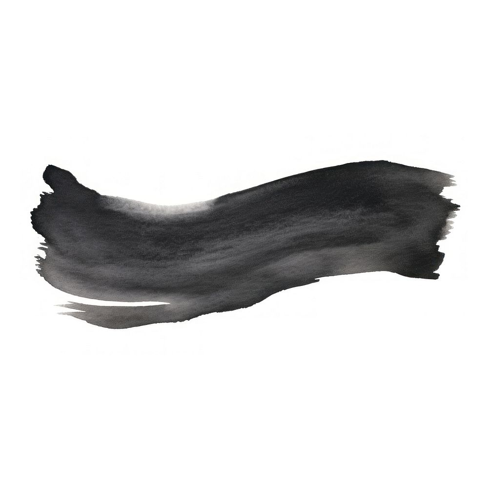 Black wave brush paint white background abstract. AI generated Image by rawpixel.