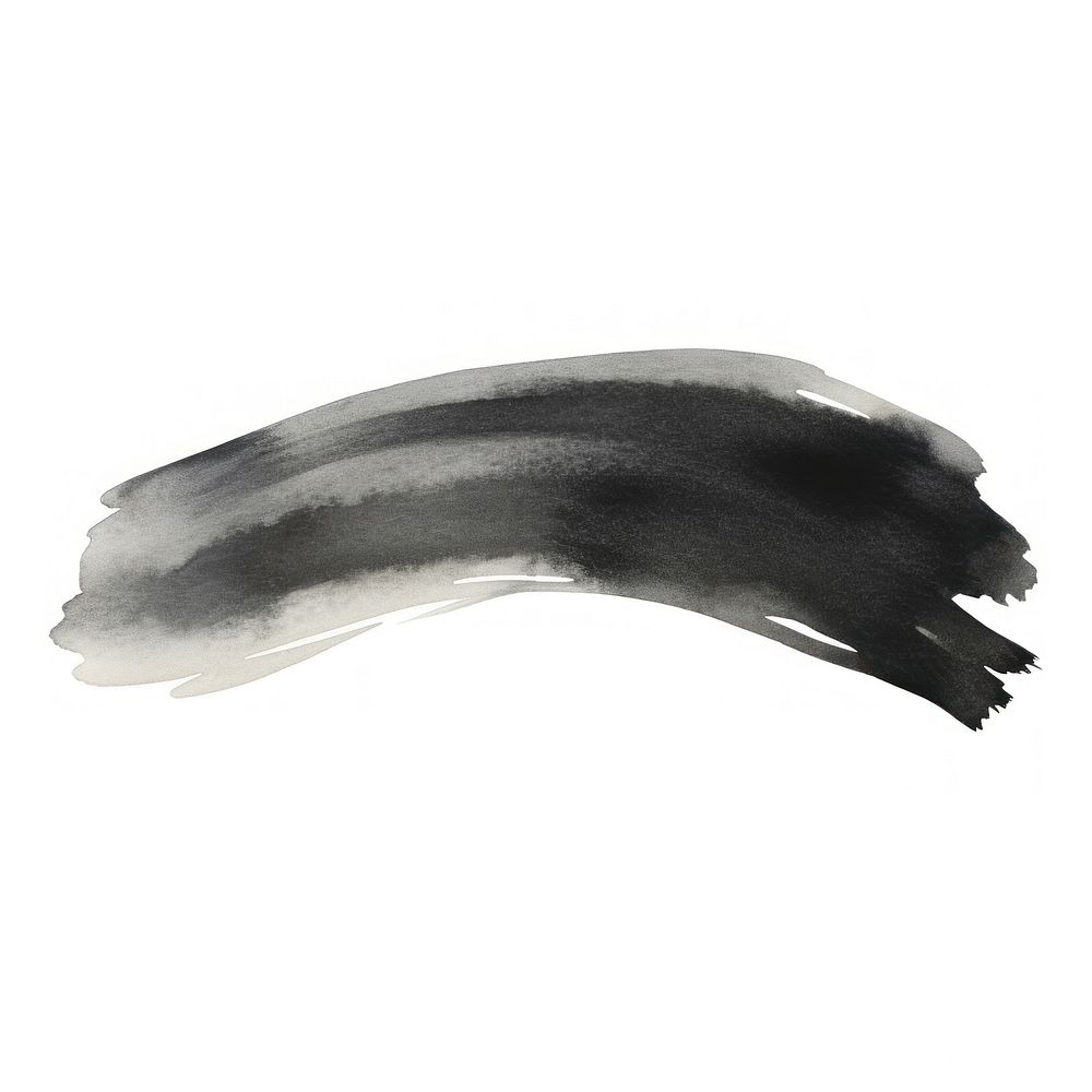 Black wave brush paint white background drawing. AI generated Image by rawpixel.