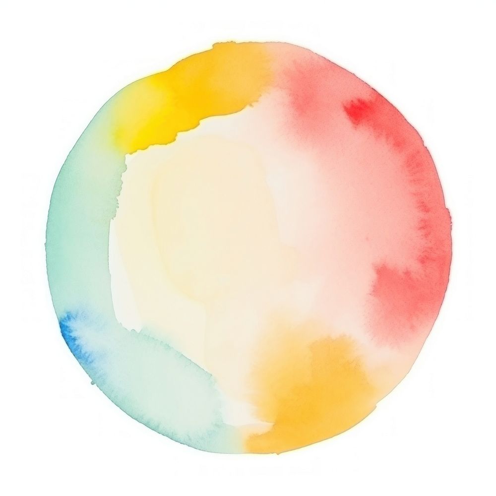 Colorful circle shape paint white background creativity. AI generated Image by rawpixel.