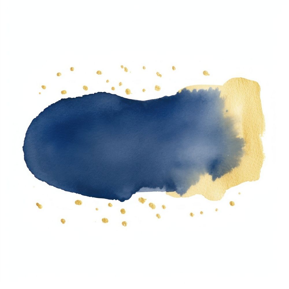 Dark blue and gold glitter stains painting white background splattered. AI generated Image by rawpixel.