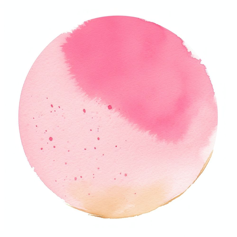 Pink circle shape paint white background confectionery. AI generated Image by rawpixel.