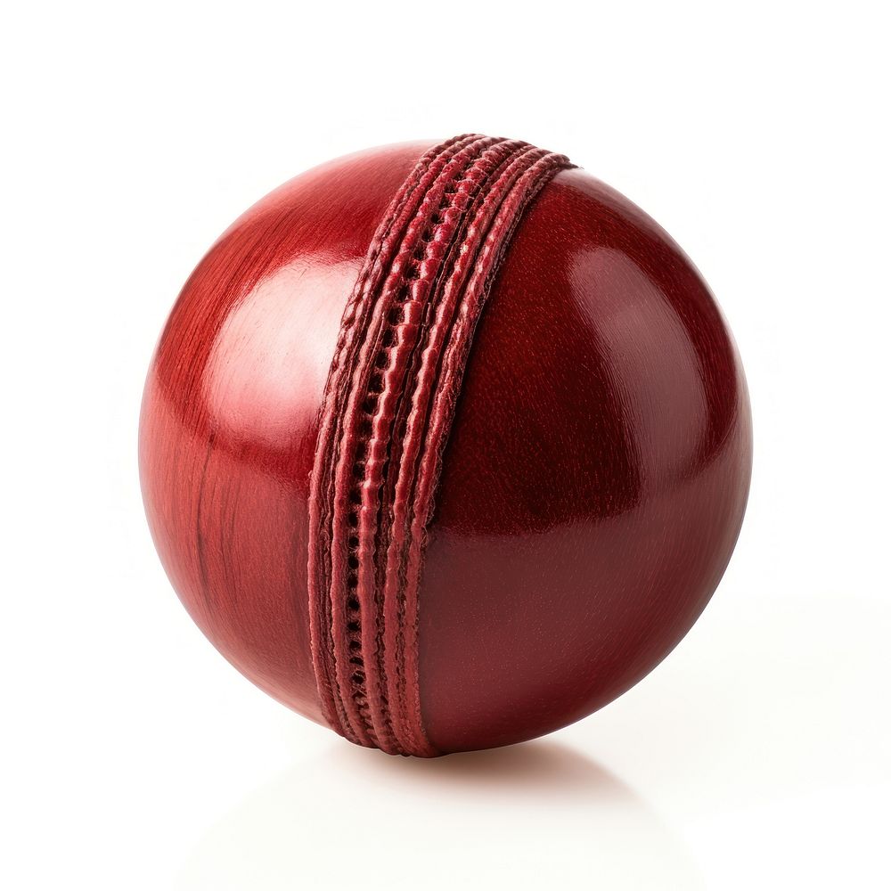 Cricket ball sphere sports white background. AI generated Image by rawpixel.