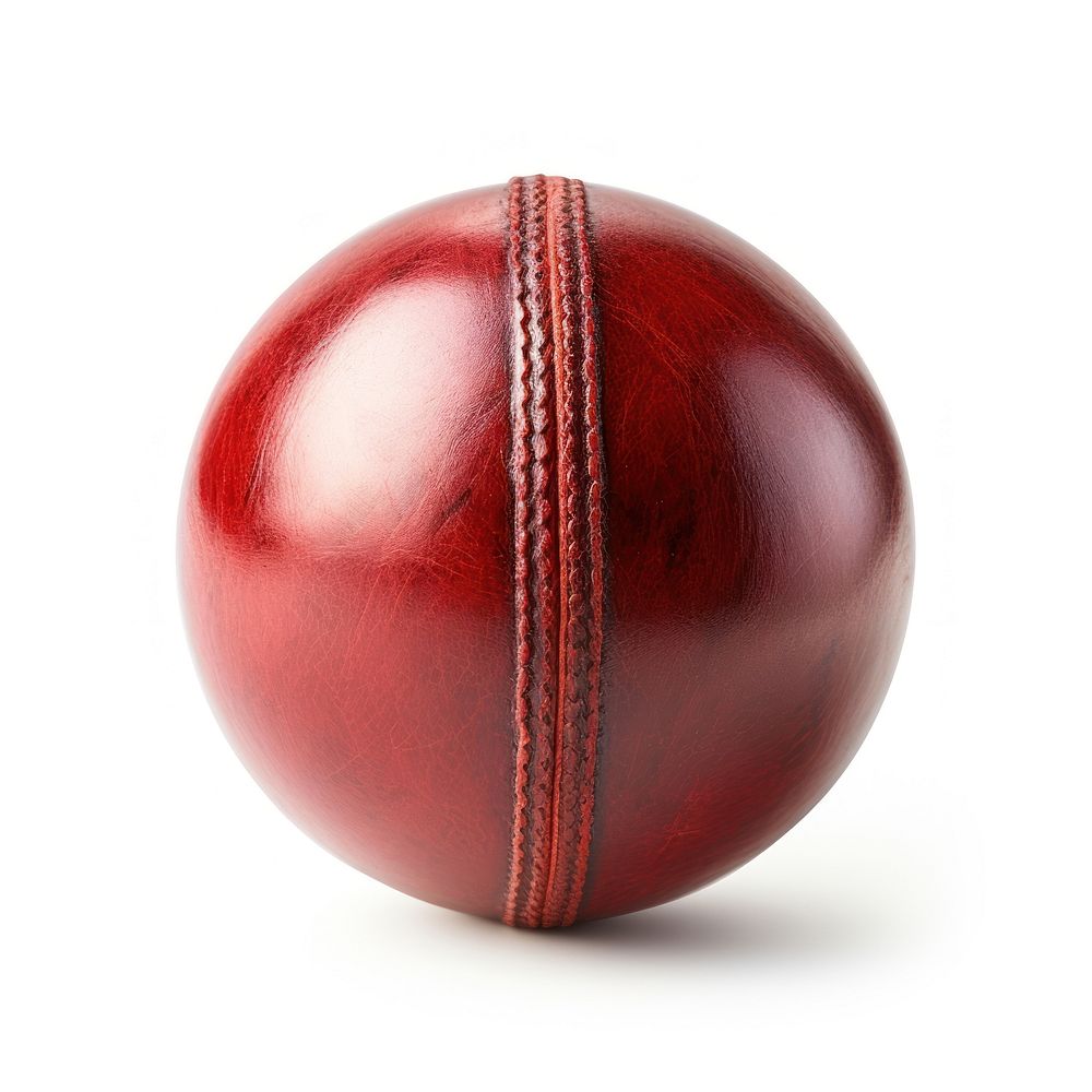 Cricket leather ball sphere sports white background. AI generated Image by rawpixel.