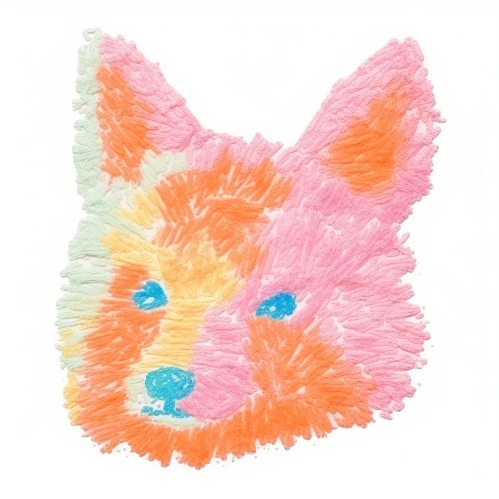 Fox paint art white background. AI generated Image by rawpixel.