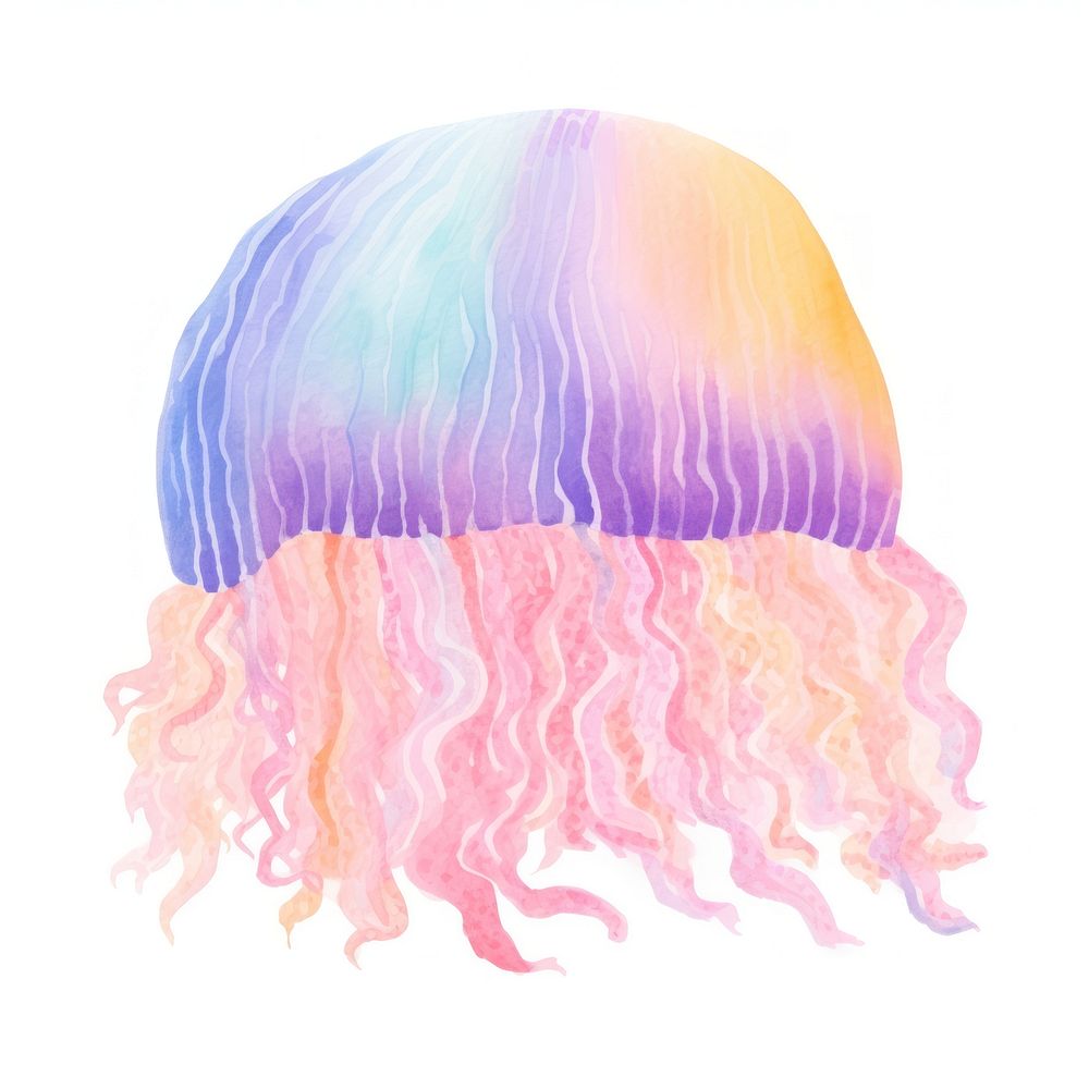 Jellyfish white background invertebrate hairstyle. AI generated Image by rawpixel.