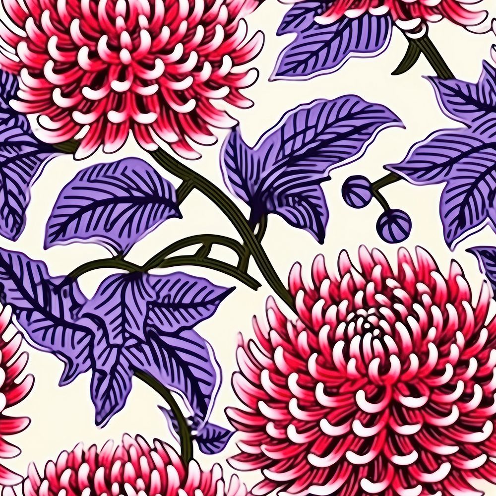 Chrysanthemums pattern flower dahlia. AI generated Image by rawpixel.