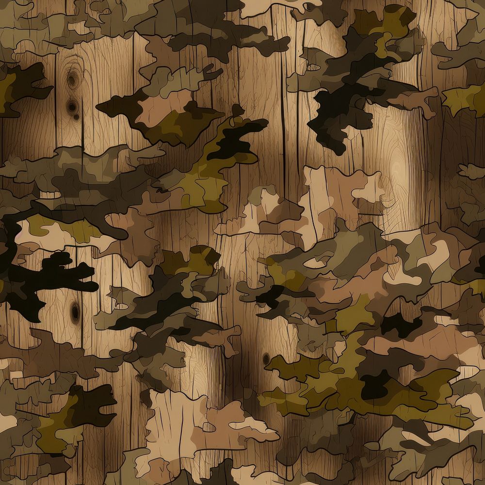 Wood texture camouflage pattern backgrounds hardwood flooring. AI generated Image by rawpixel.