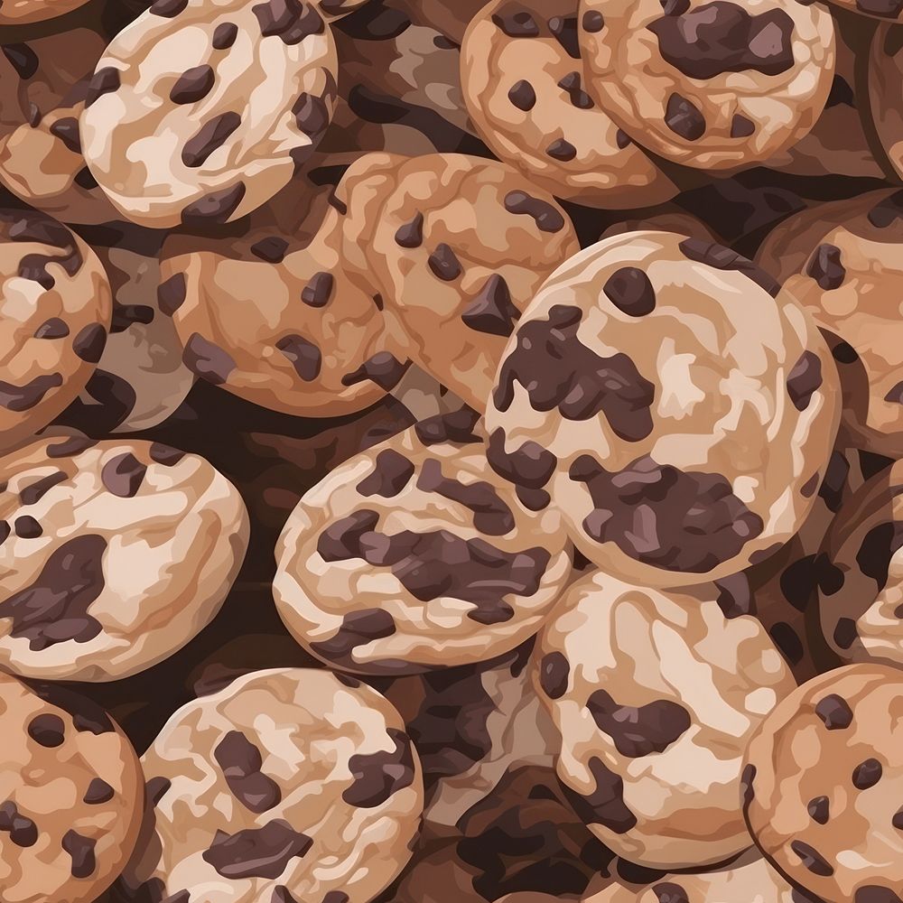 American Chocolate Chip Camo camouflage pattern backgrounds chocolate cookie. AI generated Image by rawpixel.