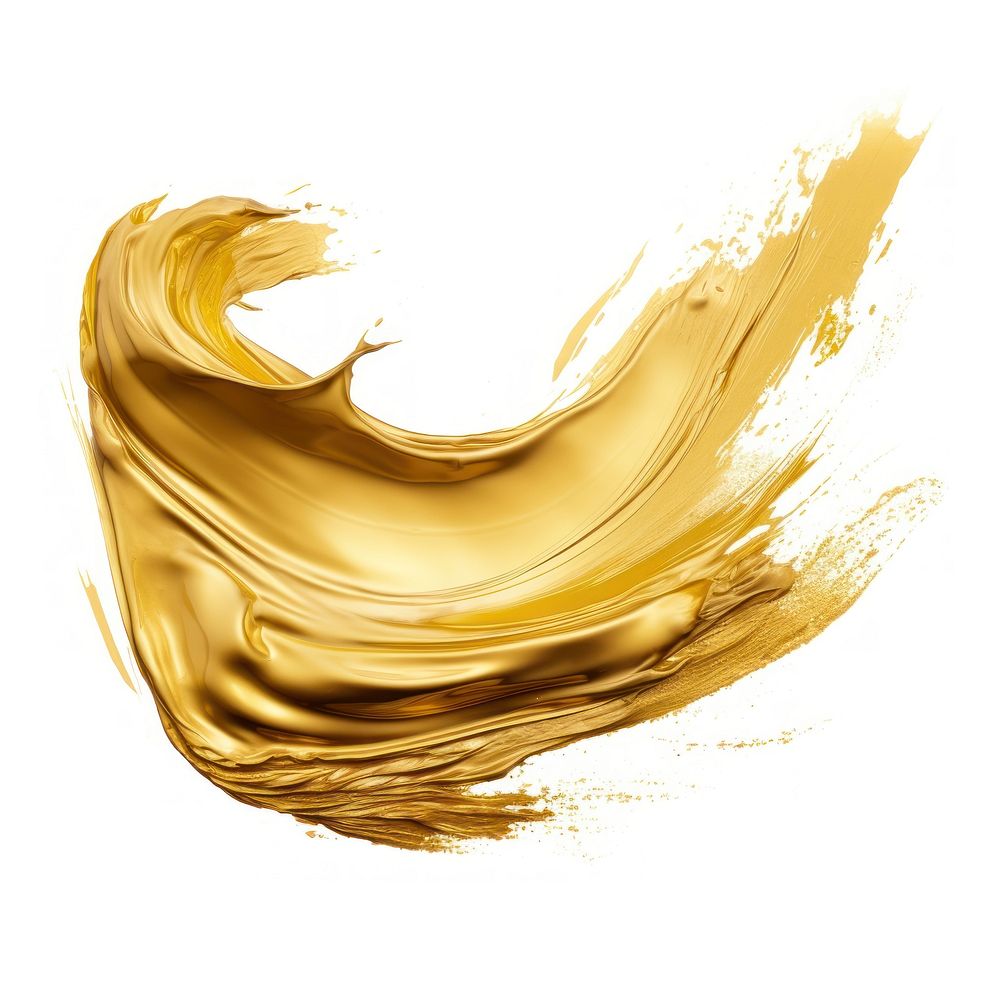 Gold brush stroke white background splattered abstract. AI generated Image by rawpixel.