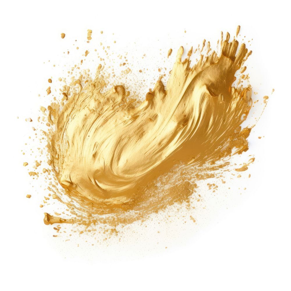 Glitter texture white gold brushstroke white background splattered exploding. AI generated Image by rawpixel.
