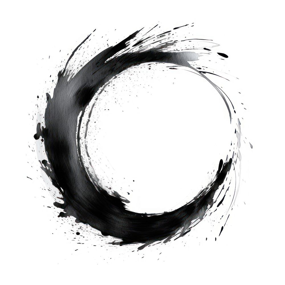 Circle shape ink white background. AI generated Image by rawpixel.