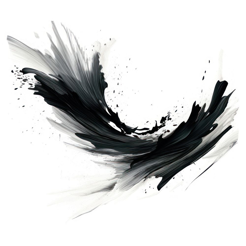 Ink brush stroke drawing sketch white. AI generated Image by rawpixel.