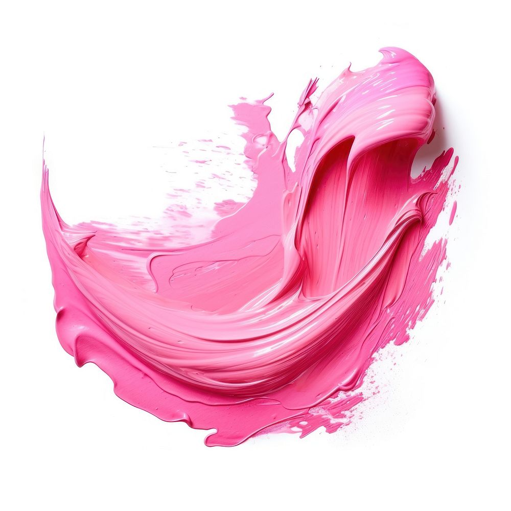 Pink thick paint stroke petal white background splattered. AI generated Image by rawpixel.