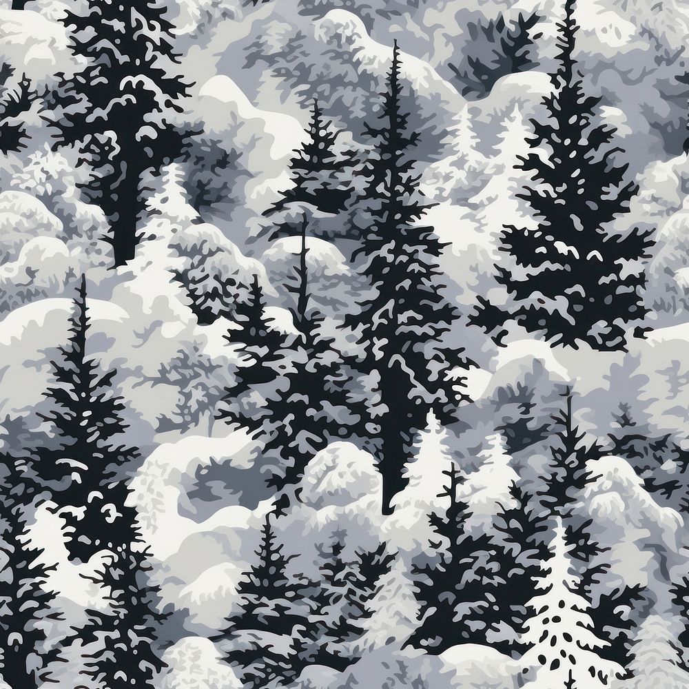 Real snow forest camouflage pattern backgrounds outdoors nature. 