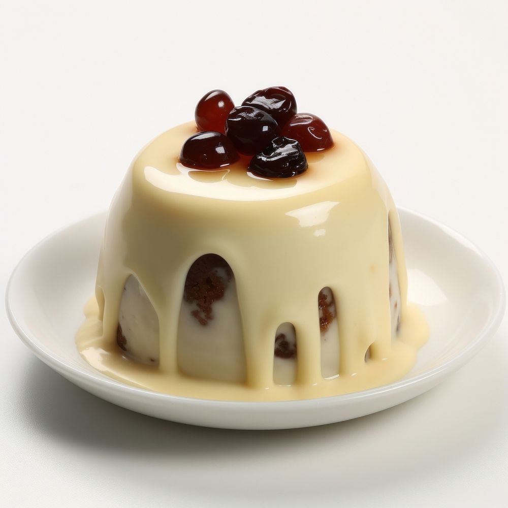 Pudding dessert plate food. AI generated Image by rawpixel.