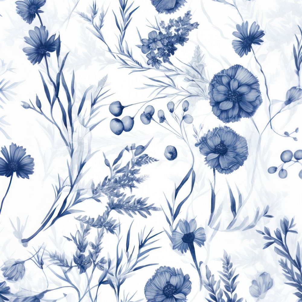 Foliage pattern drawing flower. AI generated Image by rawpixel.